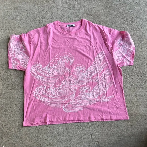 Daydreamer free people exploded waves graphic tee one size pink - Picture 3 of 4